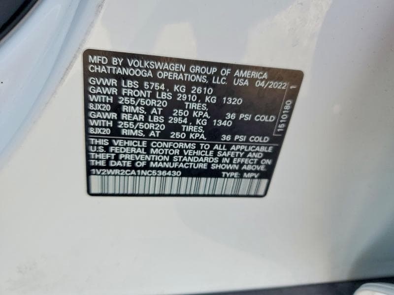 2022 VOLKSWAGEN ATLAS SE 13