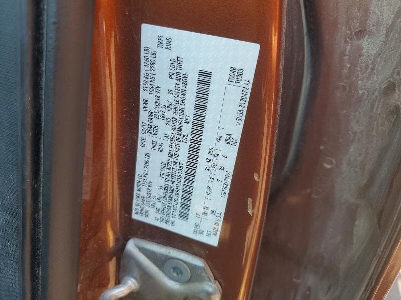 2017 FORD ESCAPE TITANIUM TITANIUM 13