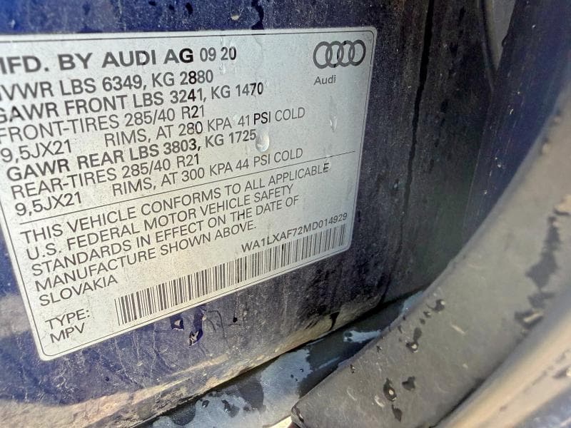 2021 AUDI Q7 PREMIUM PLUS PREMIUM PLUS 10