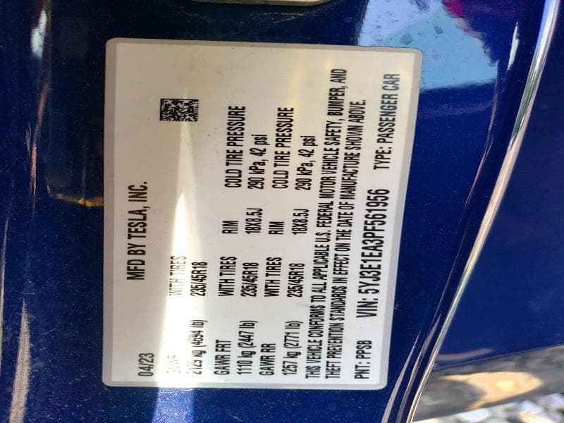 2023 TESLA MODEL 3 12