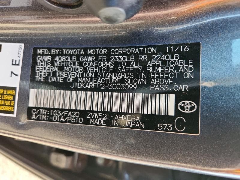 2017 TOYOTA PRIUS PRIME PLUS 13