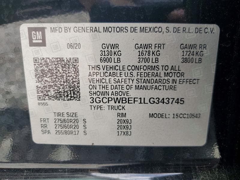 2020 CHEVROLET SILVERADO C1500 CUSTOM 12