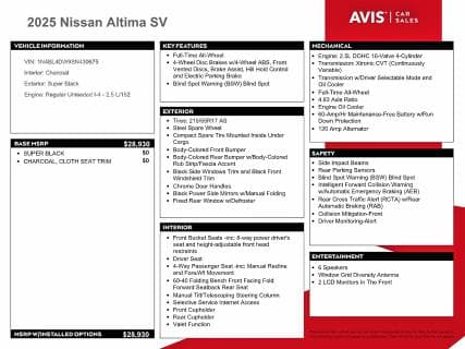2025 NISSAN ALTIMA SV 12