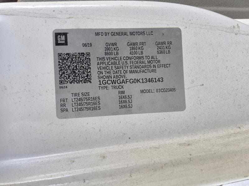 2019 CHEVROLET EXPRESS G2500 13
