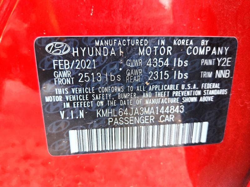 2021 HYUNDAI SONATA SEL 12