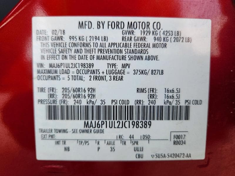 2018 FORD ECOSPORT SE 13
