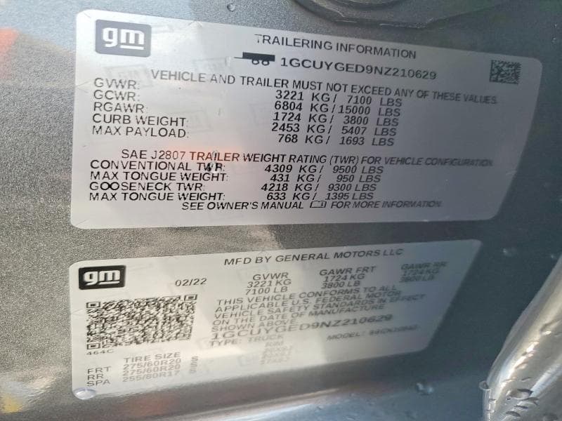 2022 CHEVROLET SILVERADO LTD K1500 LTZ K1500 LTZ 12