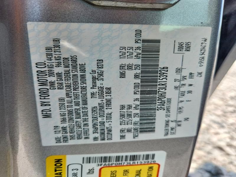 2020 FORD FUSION SE 12