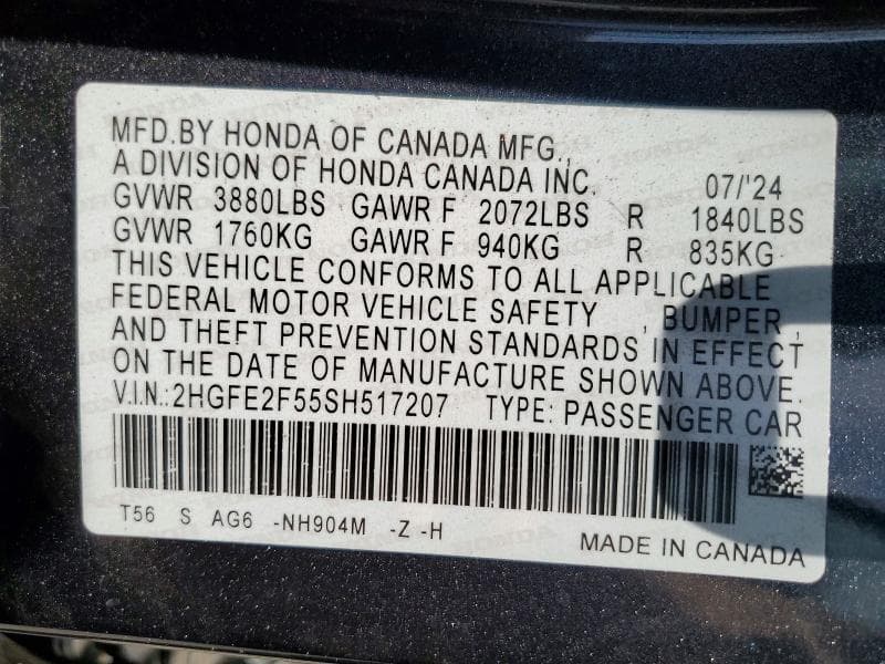 2025 HONDA CIVIC SPORT 12