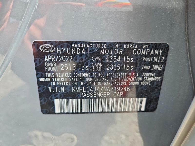 2022 HYUNDAI SONATA SEL 12