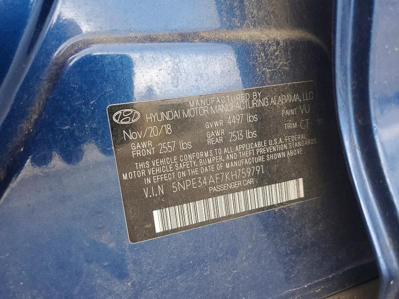 2019 HYUNDAI SONATA SPORT 12