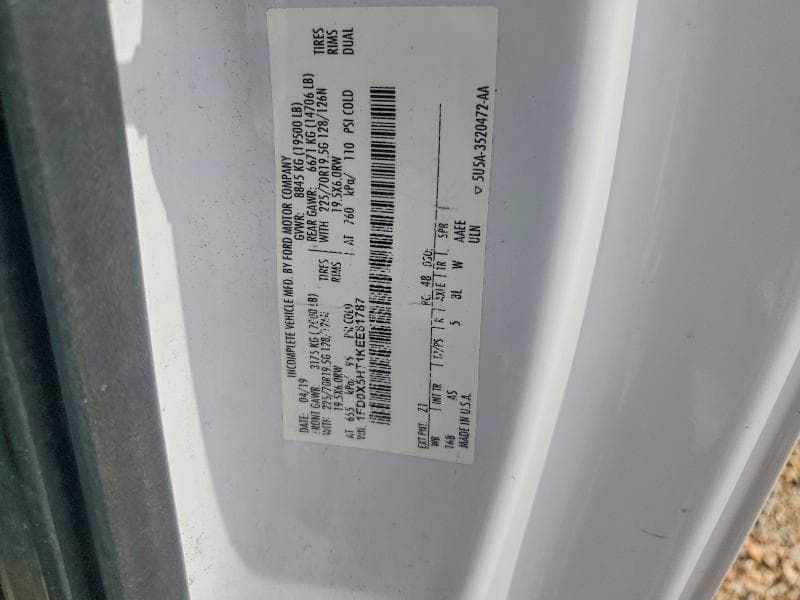 2019 FORD F550 SUPER DUTY SUPER DUTY 12