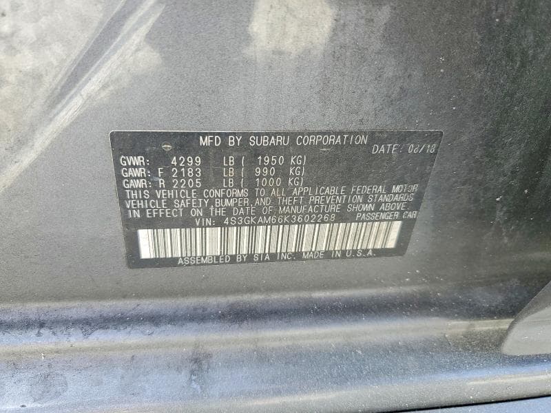 2019 SUBARU IMPREZA SPORT 12