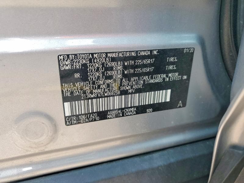 2020 TOYOTA RAV4 HYBRID XLE 13