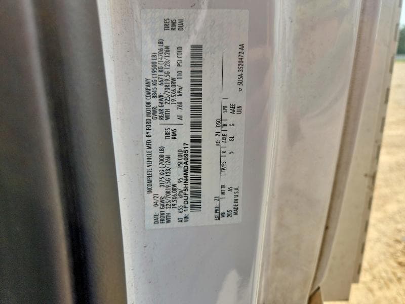 2021 FORD F550 SUPER DUTY SUPER DUTY 12