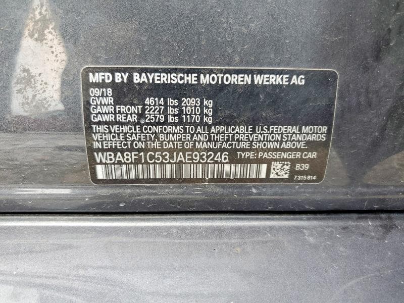 2018 BMW 328 D XDRIVE 12