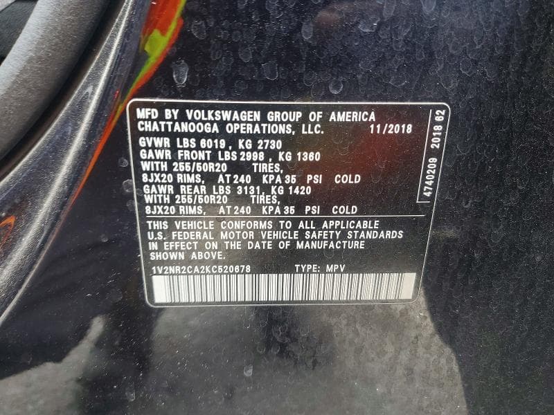 2019 VOLKSWAGEN ATLAS SEL PREMIUM SEL PREMIUM 14