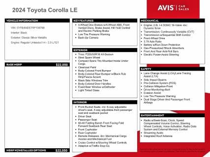 2024 TOYOTA COROLLA LE 12