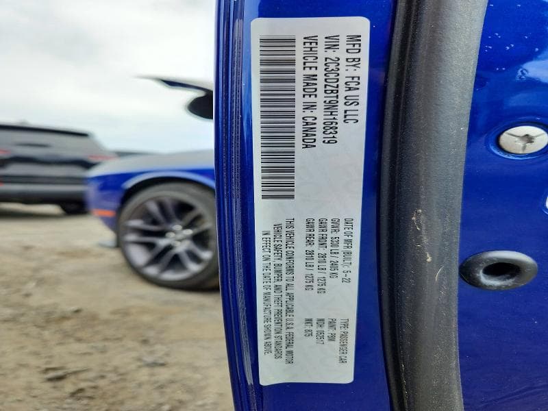 2022 DODGE CHALLENGER R/T 12