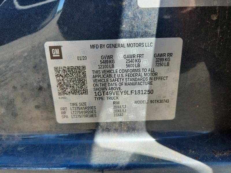 2020 GMC SIERRA K3500 AT4 12