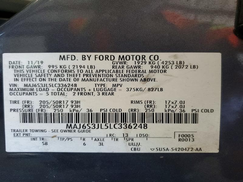 2020 FORD ECOSPORT SES SES 13
