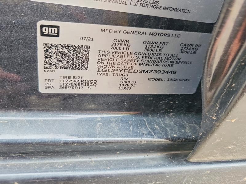2021 CHEVROLET SILVERADO K1500 LT TRAIL BOSS 12