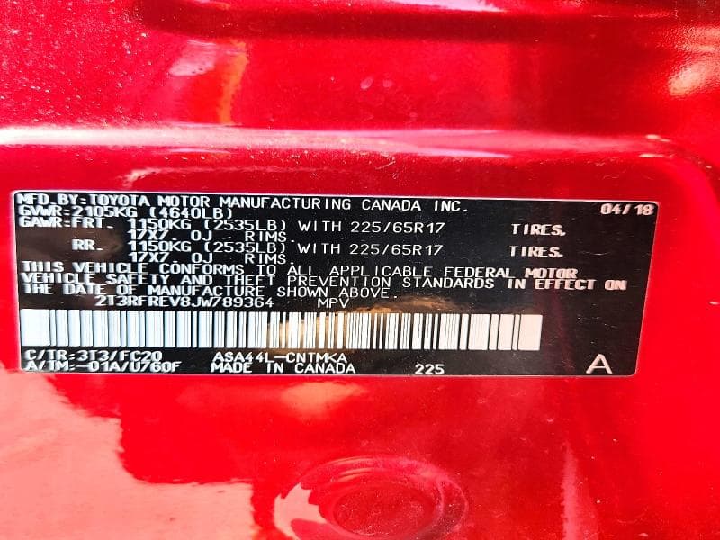 2018 TOYOTA RAV4 XLE 13
