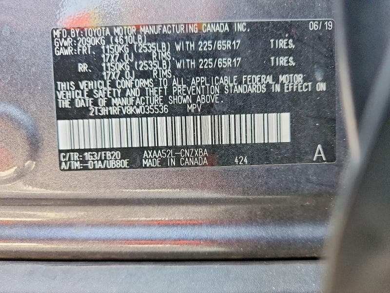 2019 TOYOTA RAV4 LE 14