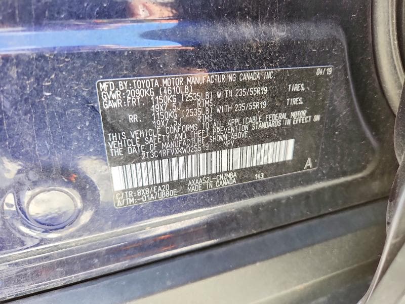 2019 TOYOTA RAV4 XLE PREMIUM 12