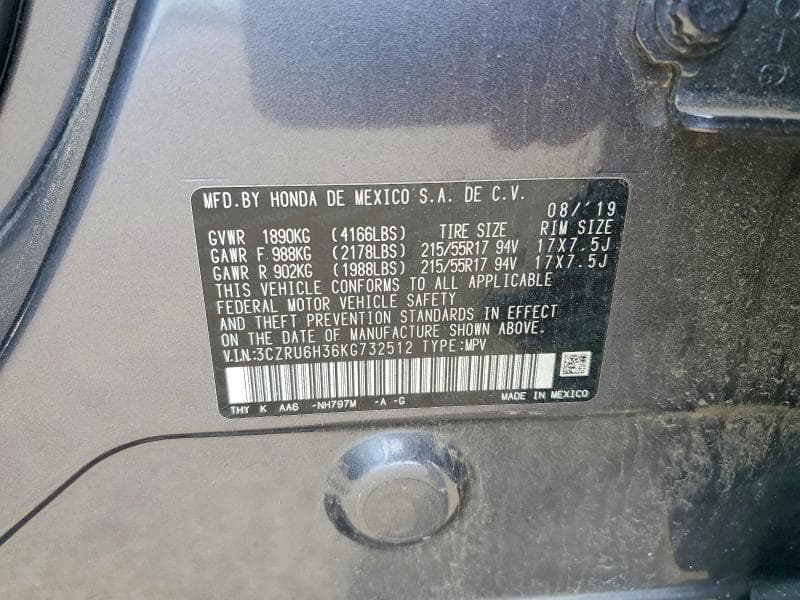 2019 HONDA HR-V LX 13