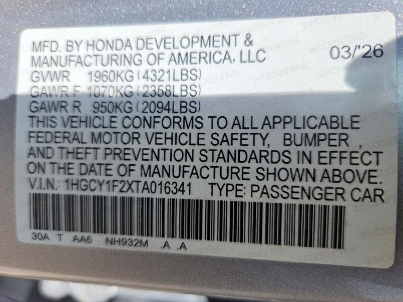 2026 HONDA ACCORD LX 13