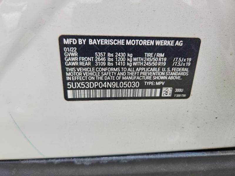 2022 BMW X3 XDRIVE30I 13
