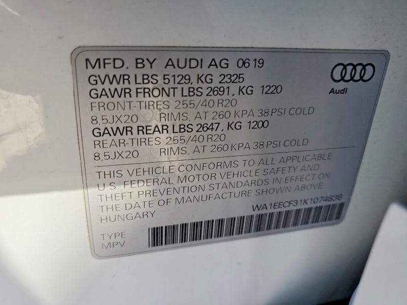 2019 AUDI Q3 PREMIUM PLUS S-LINE PREMIUM PLUS S-LINE 12