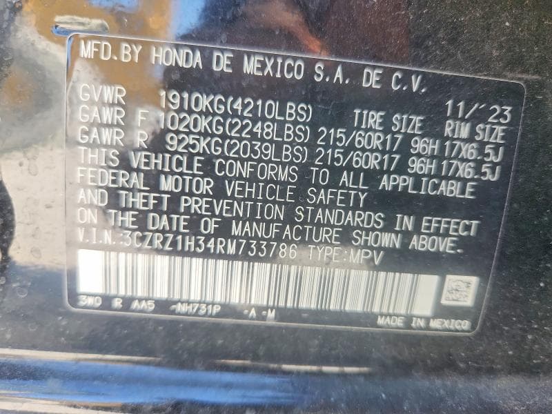 2024 HONDA HR-V LX 13