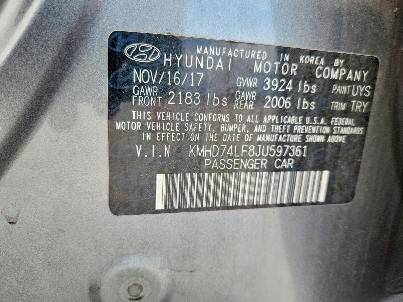 2018 HYUNDAI ELANTRA SE SE 12