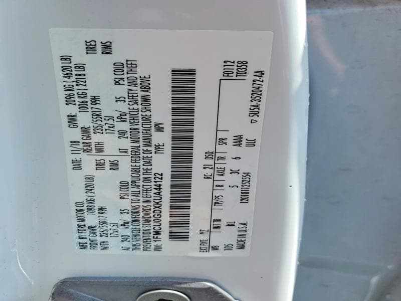 2019 FORD ESCAPE SE SE 12