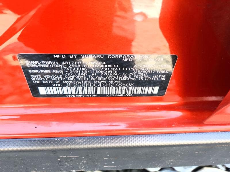 2025 SUBARU CROSSTREK PREMIUM PREMIUM 12