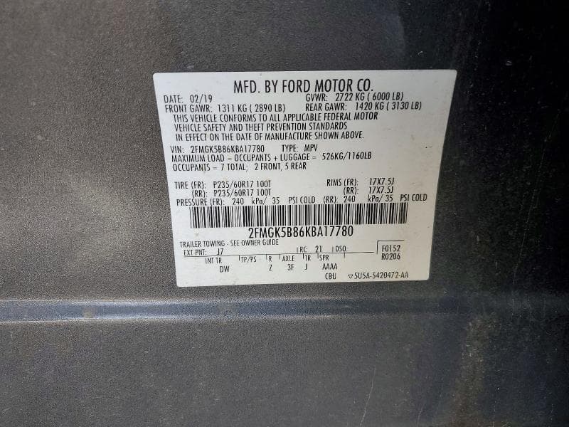 2019 FORD FLEX SE SE 13