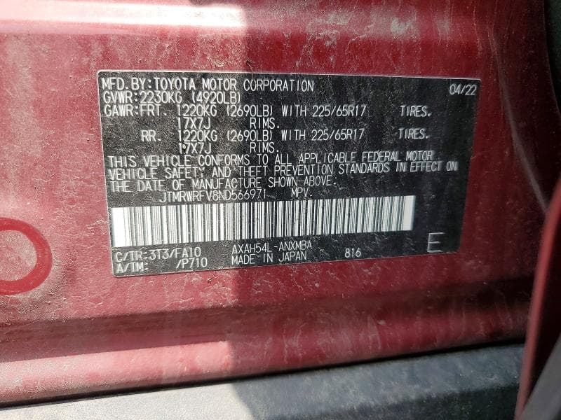 2022 TOYOTA RAV4 XLE 13