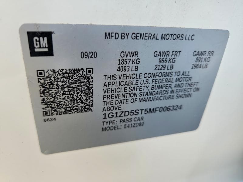 2021 CHEVROLET MALIBU LT 12