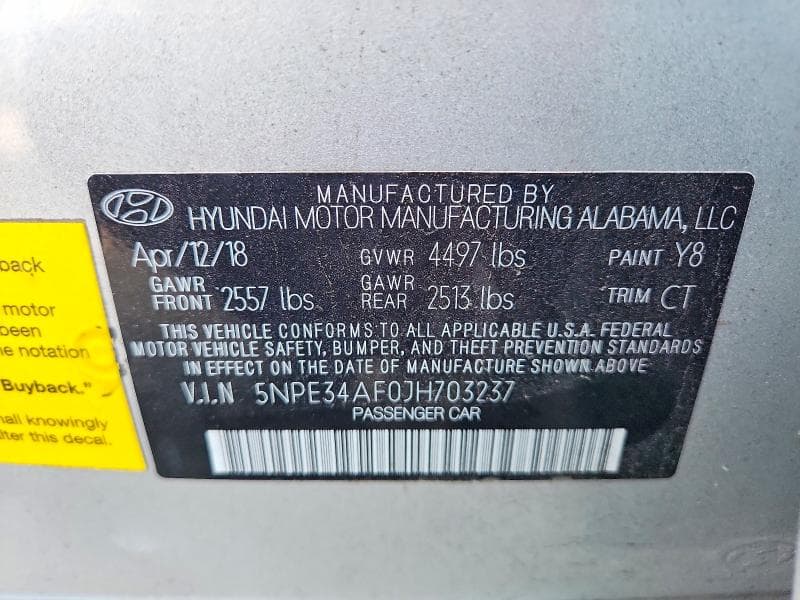 2018 HYUNDAI SONATA SPORT+ 12