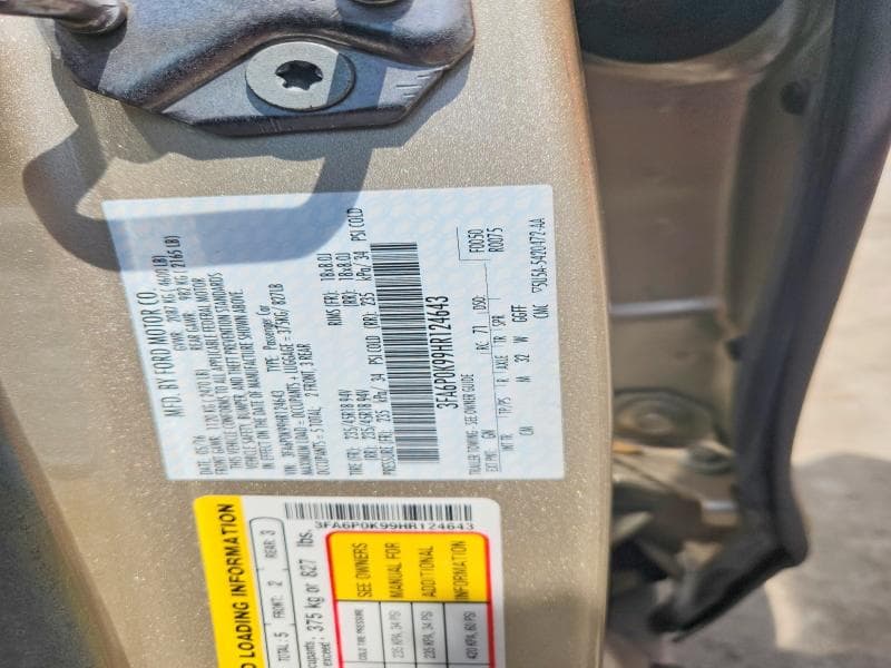 2017 FORD FUSION 12