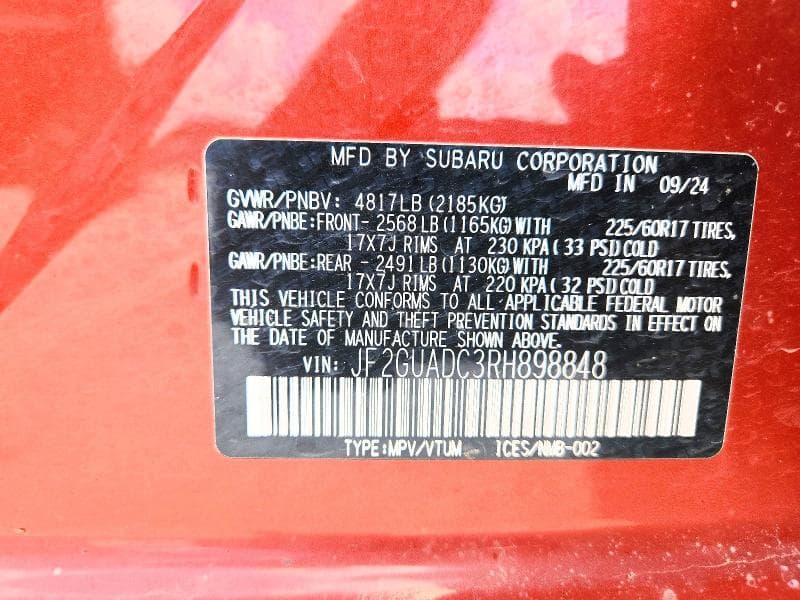 2024 SUBARU CROSSTREK PREMIUM 12