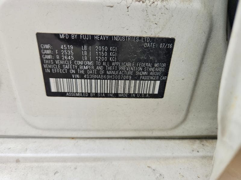 2017 SUBARU LEGACY 2.5I 2.5I 13
