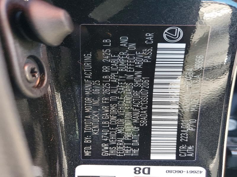 2025 LEXUS ES 300H BASE BASE 12
