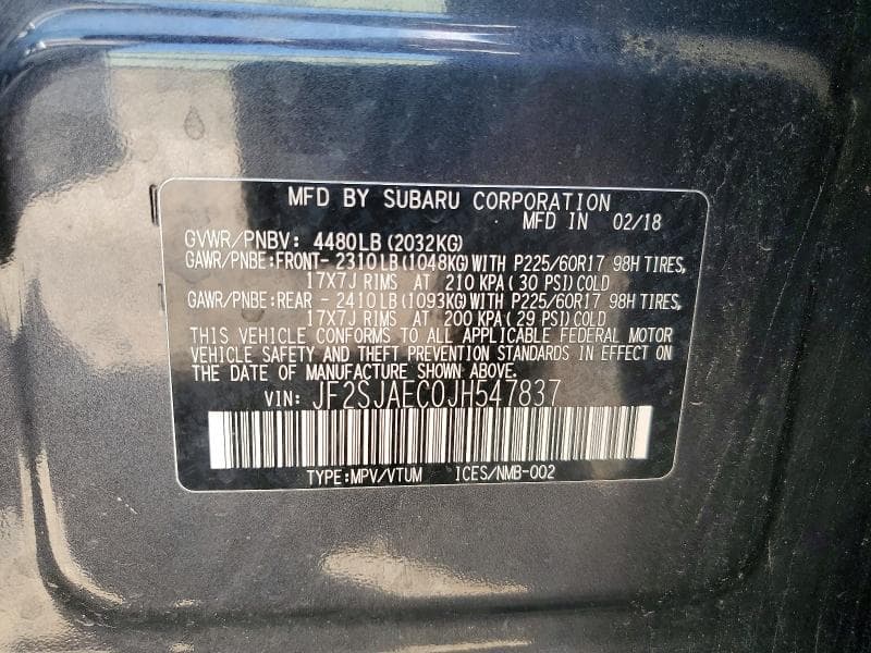 2018 SUBARU FORESTER 2.5I PREMIUM 13