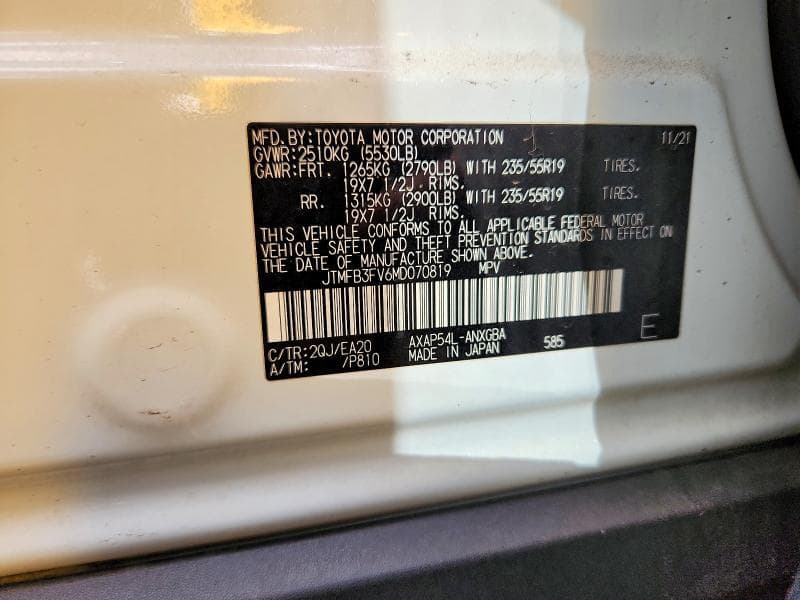 2021 TOYOTA RAV4 PRIME XSE 14