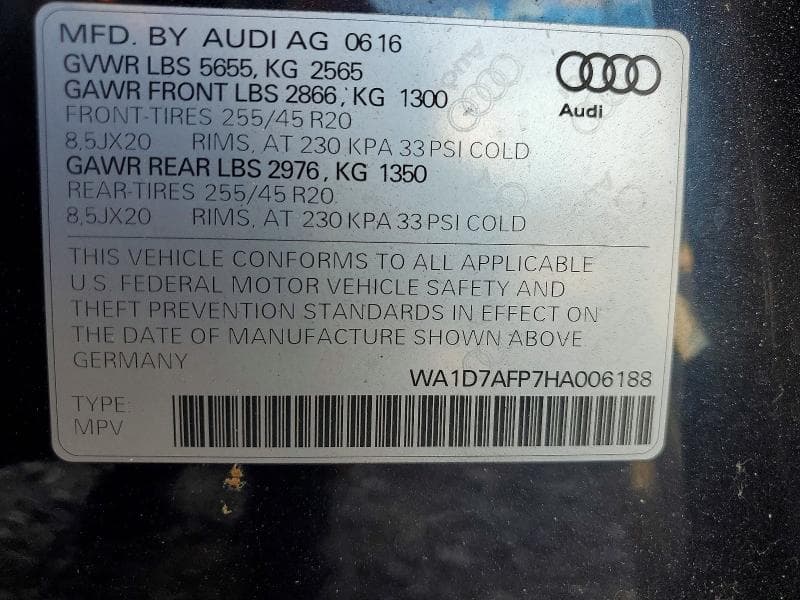 2017 AUDI Q5 PREMIUM PLUS S-LINE 12