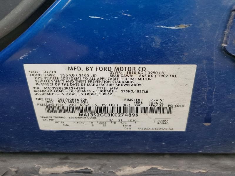 2019 FORD ECOSPORT SE 12
