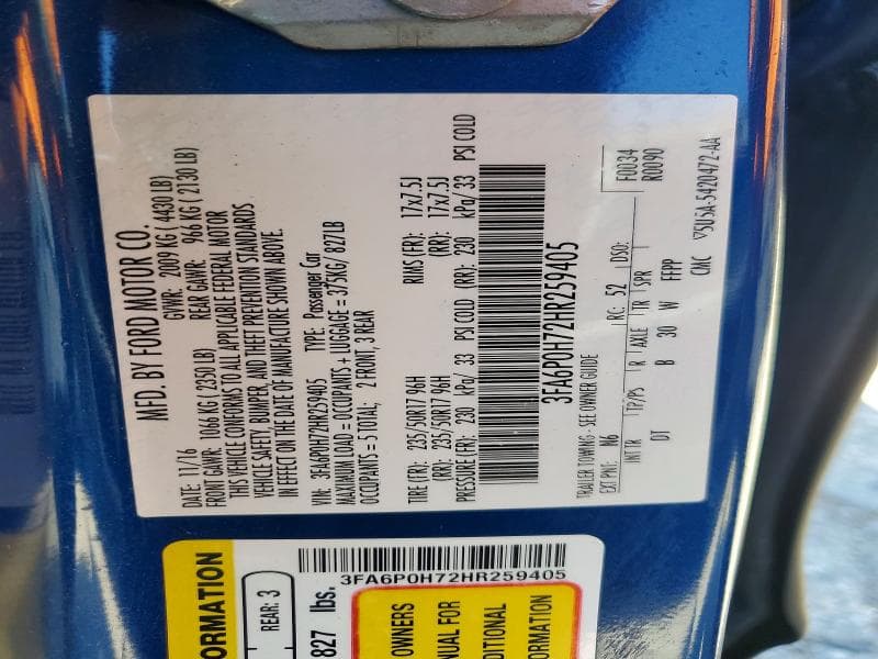 2017 FORD FUSION SE 13